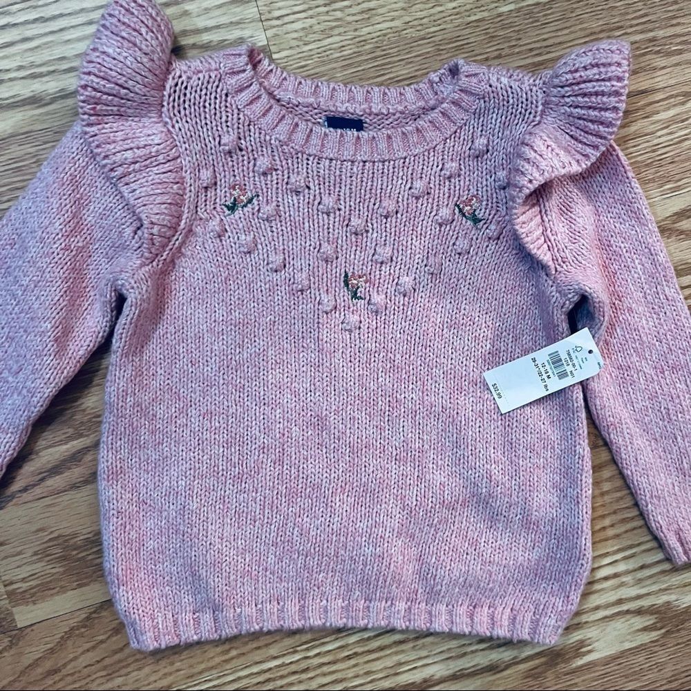 NWT Old Navy Pink Pullover Prairie Sweater Size 12 Months